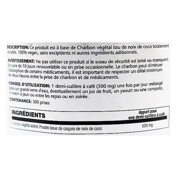 Carvão vegetal ativado Solaray, proveniente de cascas de coco, 150g
