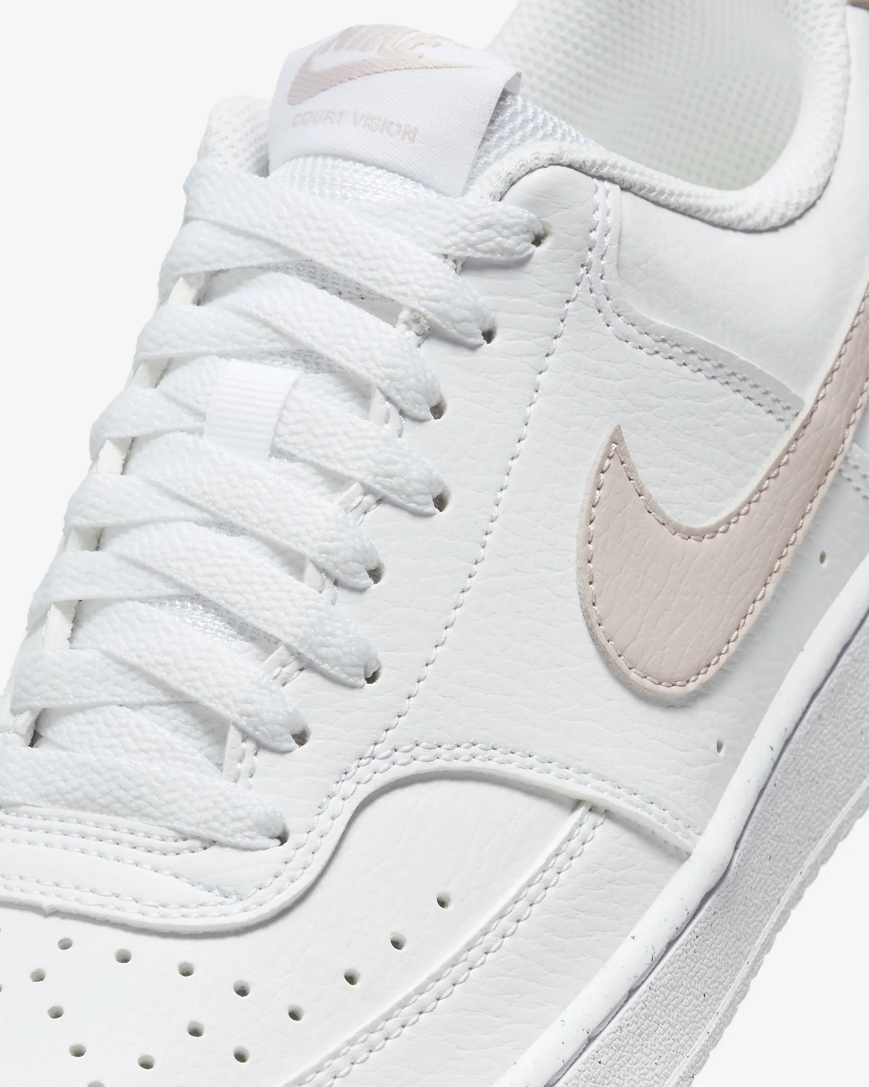 Nike Court Vision Low Next Nature Wit/Taupe Dames