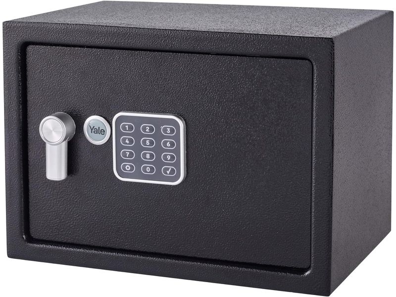 Yale Möbeltresor Value Safe M, 16.3 l, Schwarz Tresor mit Tastenfeld und LED-Anzeige