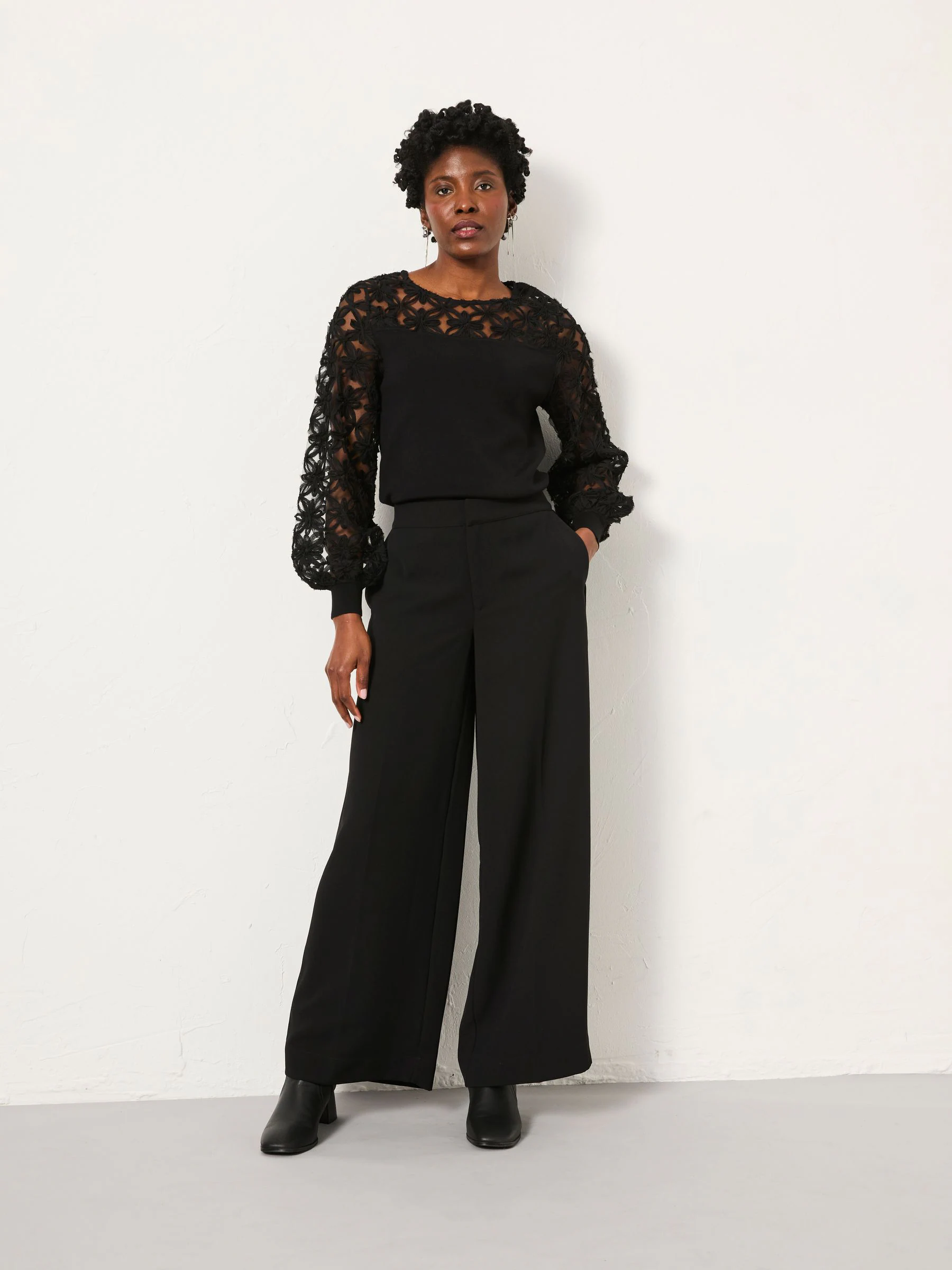 FatFace Satin Back Crepe Wide Leg Trouser