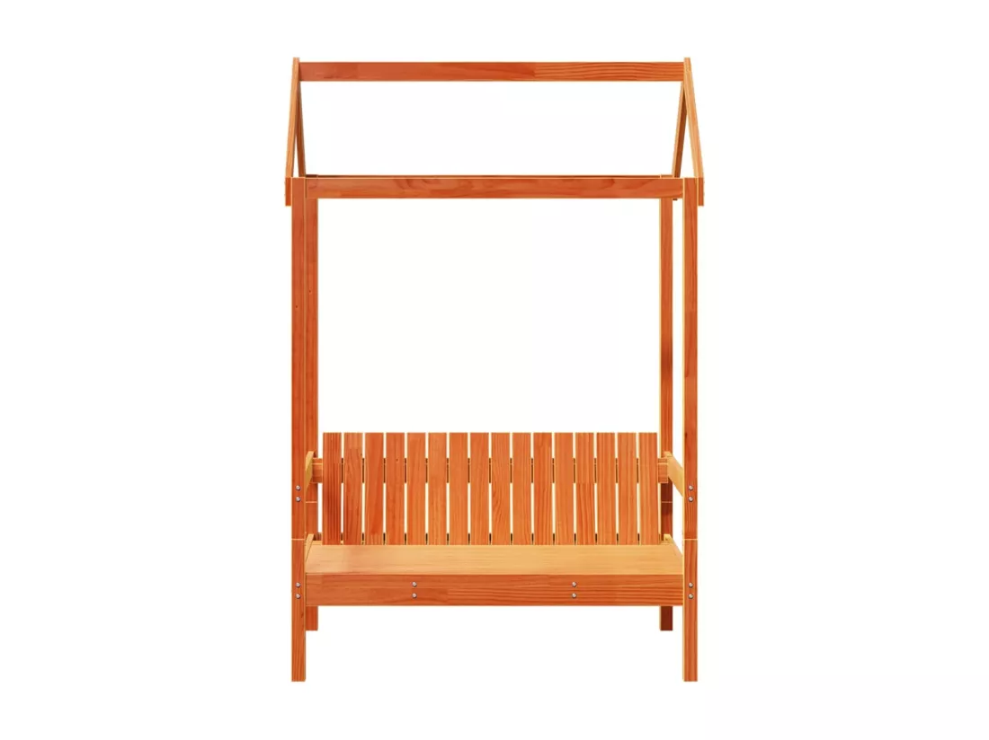 Banc avec toit cire marron 117,5x70x176,5 cm bois de pin massif