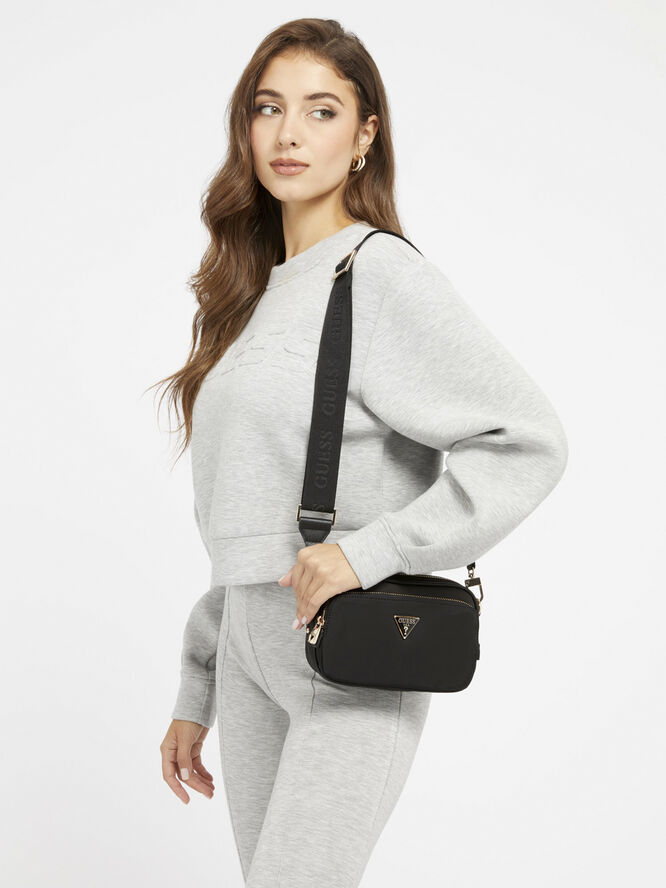 GUESS ECO GEMMA CROSSBODY CAMERA Black