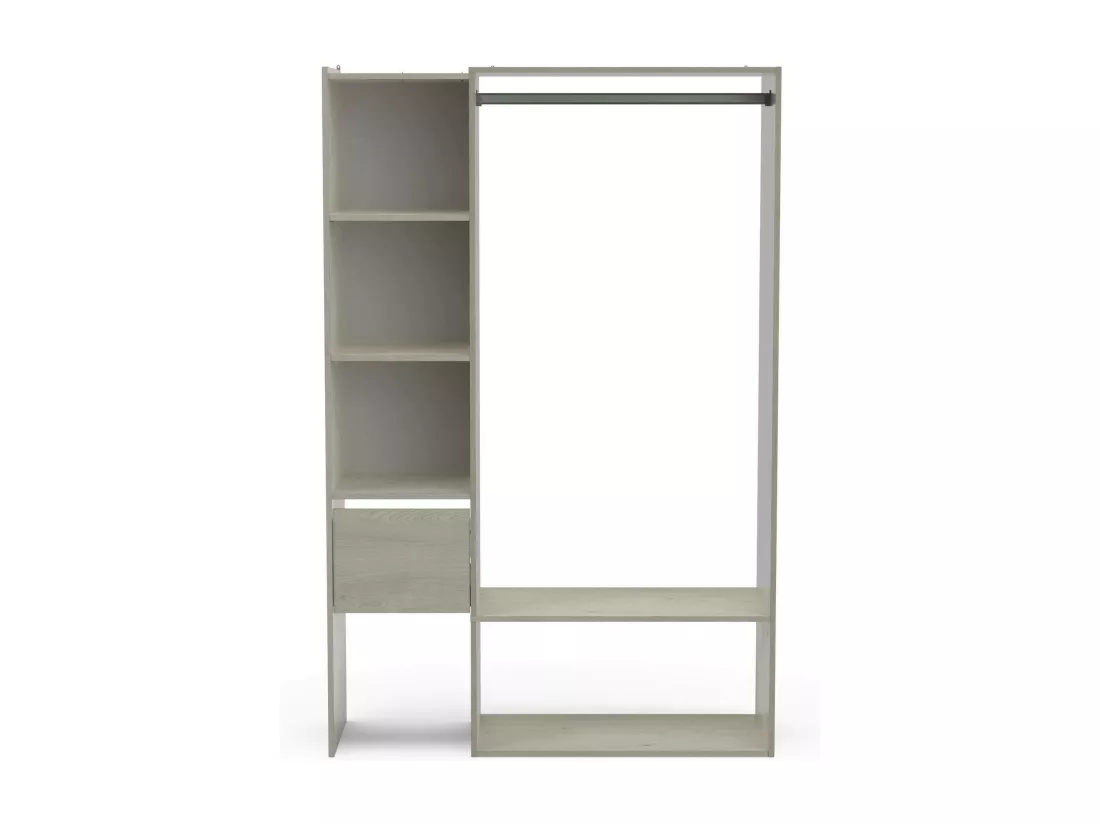 Grande Garde-robe Dcatle, Meubles de chambre, Penderie de plain-pied, Placard à vêtements, 119x40 h183 cm, Chêne clair