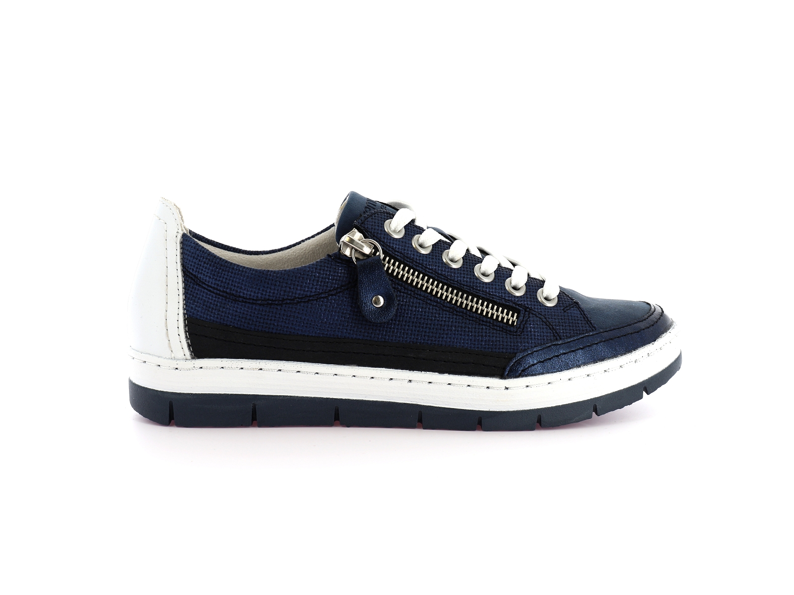 Remonte-D5826 Matières combinées Bleu Foncé