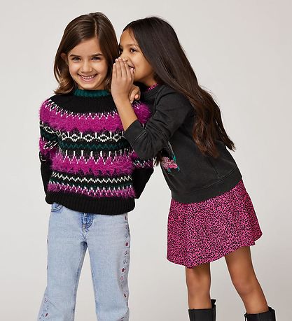 Kids Only Bluse - Strik - KogBria - Blåck/Clover/Bayberry
