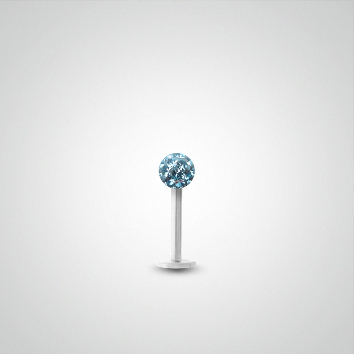 Piercing d'hélix en or blanc et cristal de Swarovski bleu clair