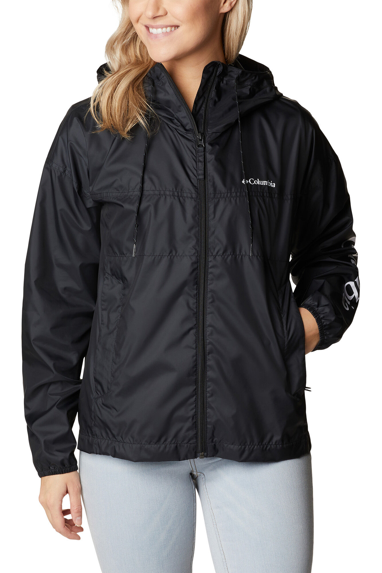 Jaqueta corta-vento feminina Columbia Flash Challenger™ - Nova - Preta