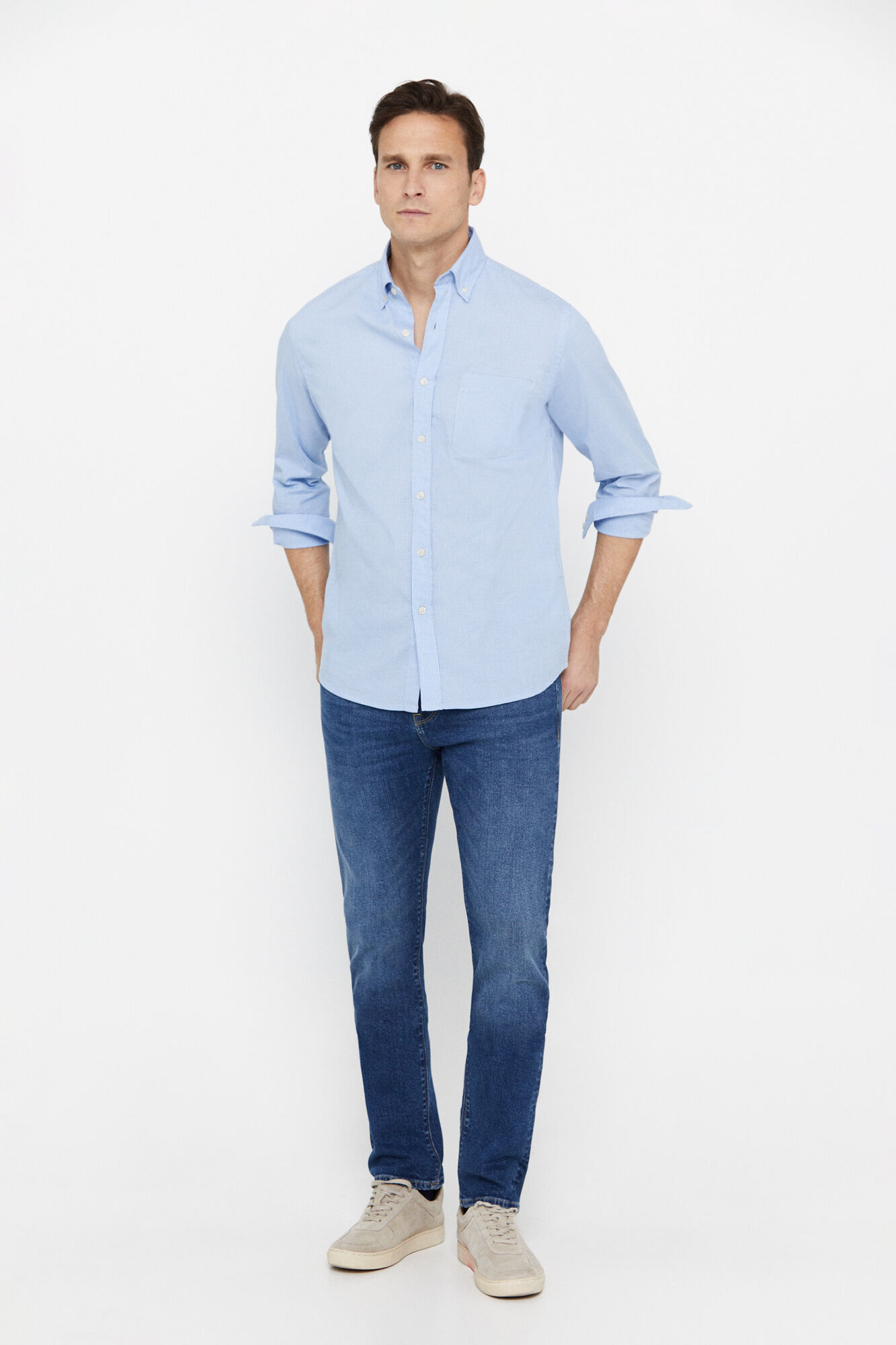 Calça jeans slim fit - Azul