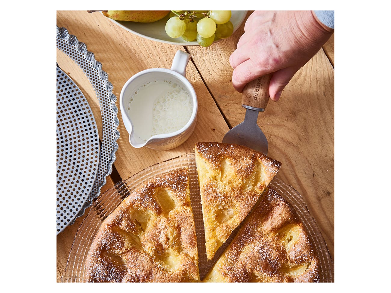 Moule à tarte cannelé perforé - fond amovible - Ø 28 cm - De Buyer