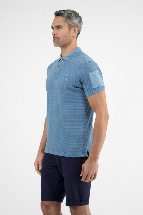 Lerros blauwe heren polo
