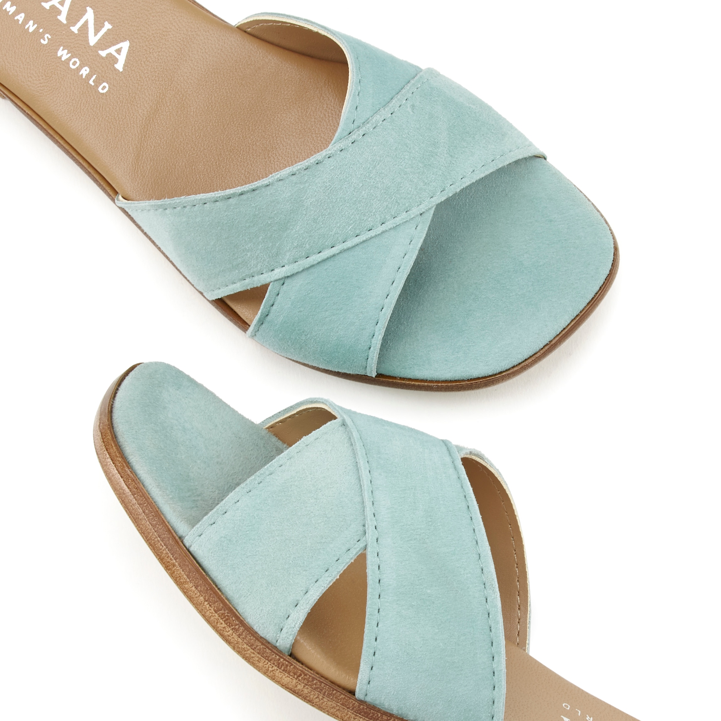 LASCANA Pantolette  Mule, Sandale, offener Schuh aus Leder mit weichen Kreuzbändern