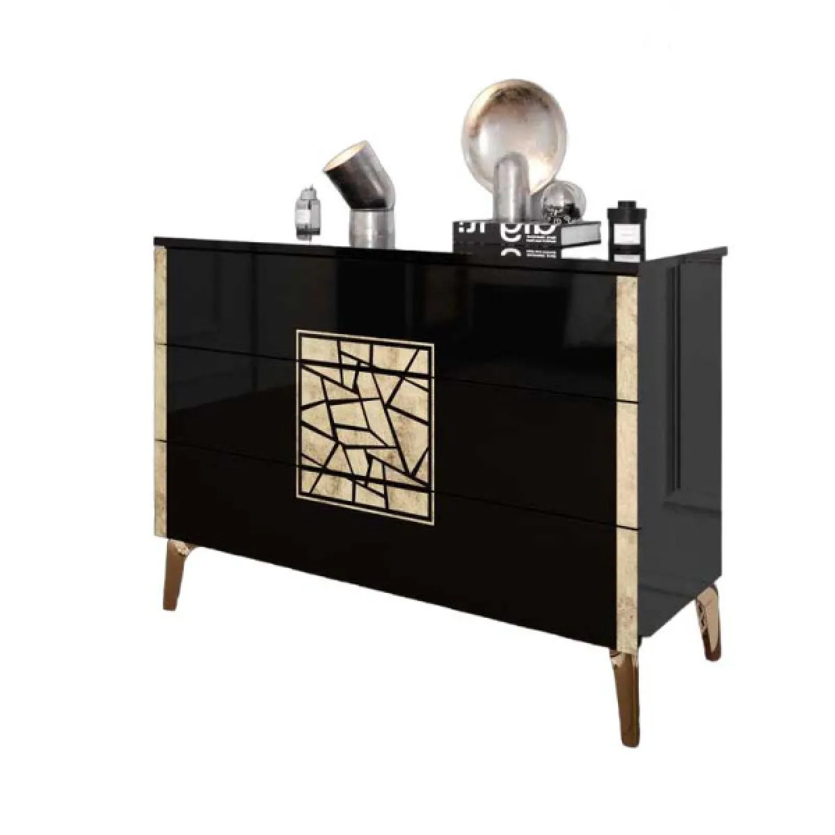 dansmamaison Commode NAHESA Noir/Or
