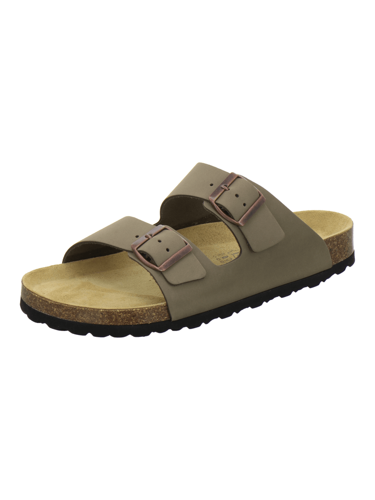 Pantoletten Herren Leder khaki