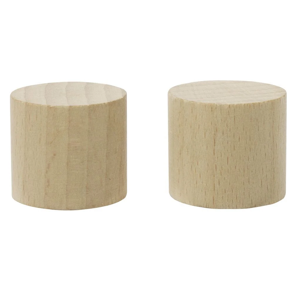 Embout de tringle forme bouchon en bois certifié FSC® Naturel Ø20 mm x2