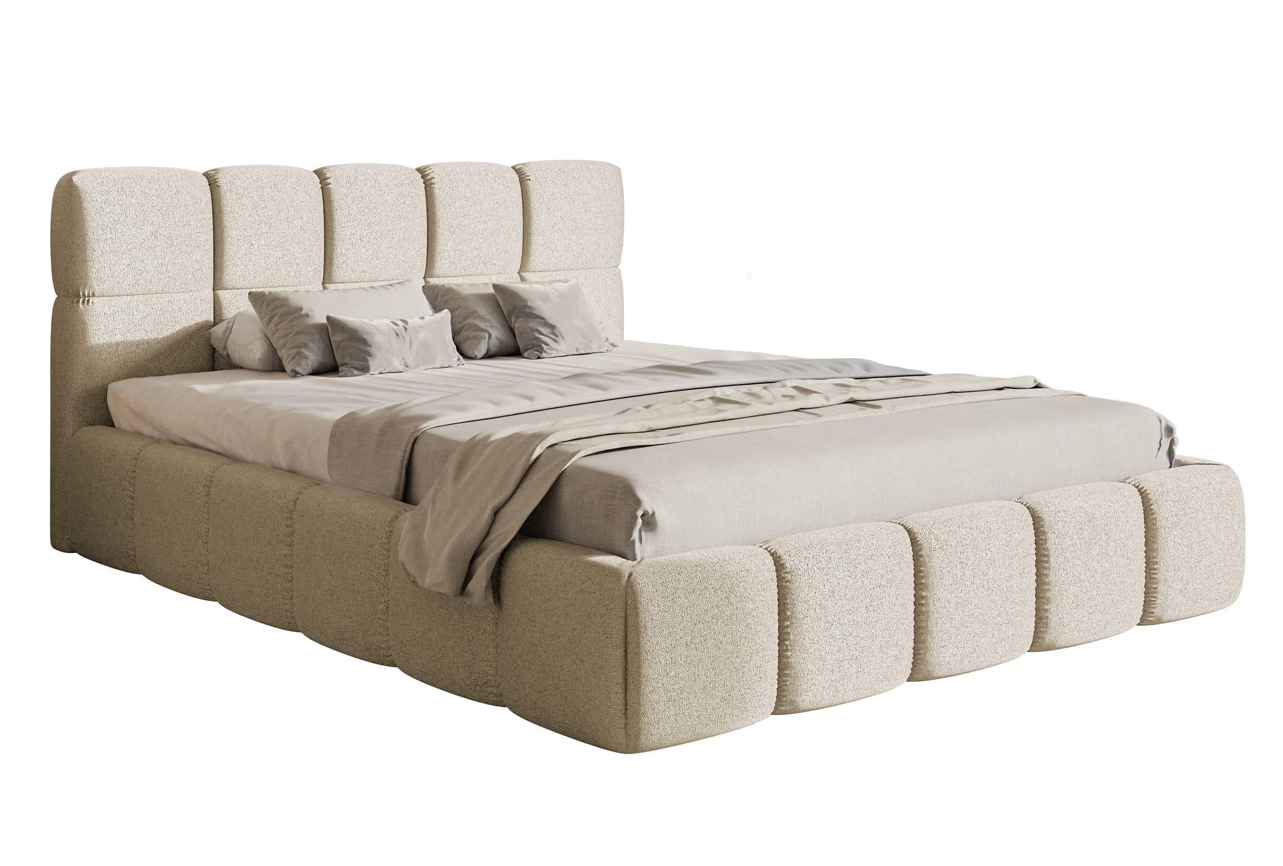 NADUVI Collection Chloe Bedframe 140 x 200 cm - Chenille - Lichtbeige