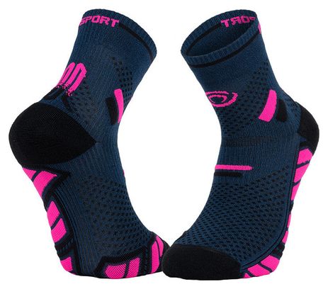 Chaussettes BV Sport Trail Ultra Mid Bleu/Rose