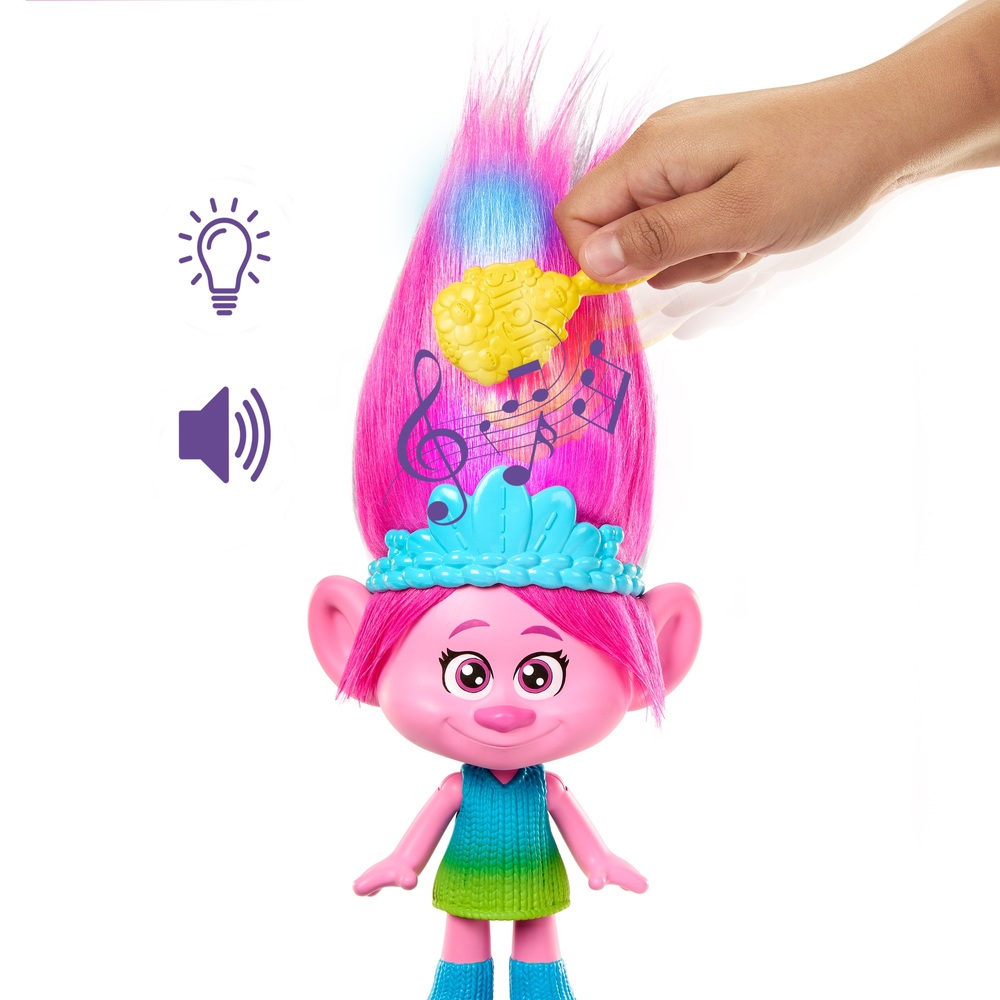 Trolls 3 Band Together Rainbow HairTunes Poppy Singing Doll