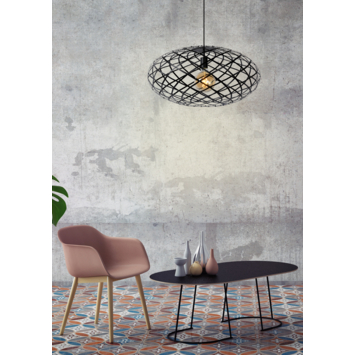 Lucide hanglamp Wolfram 60W zwart