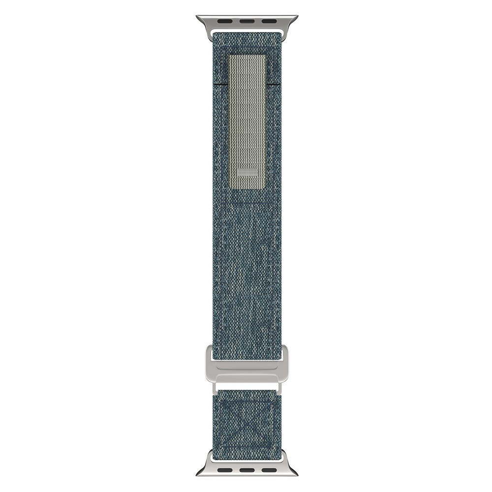 Apple Watch (49/46/45/44 mm) Nylon Armband mit Klettverschluss (Gelenkumfang: 135-210mm) - Blau / Grau