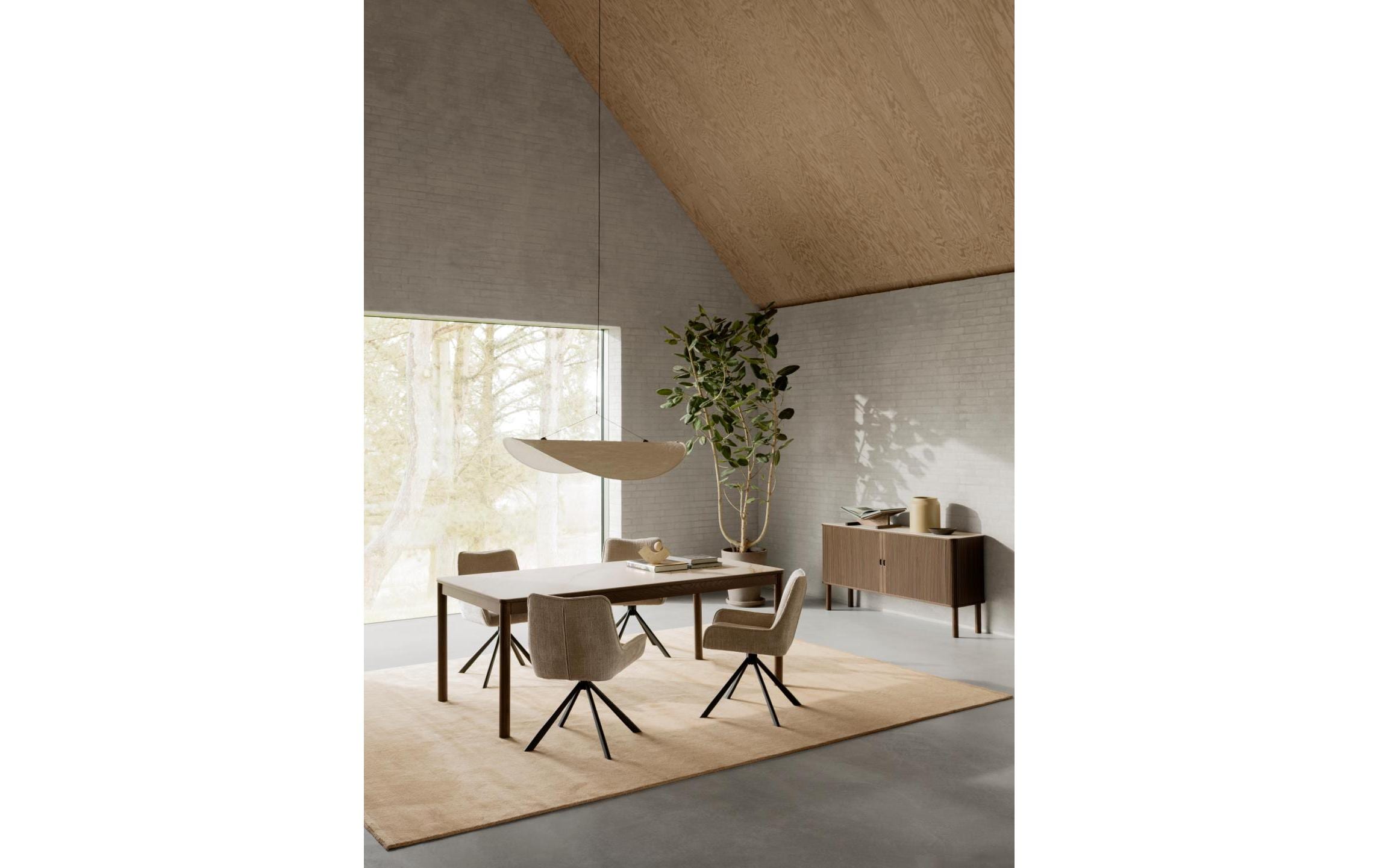 Stuhl Eddie 2 Stück, Beige<br>Esszimmerstuhl mit Chenille-Bezug