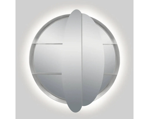 LED spiegelkast DSK Zilveren Ring Ø 60 cm zilver IP 24