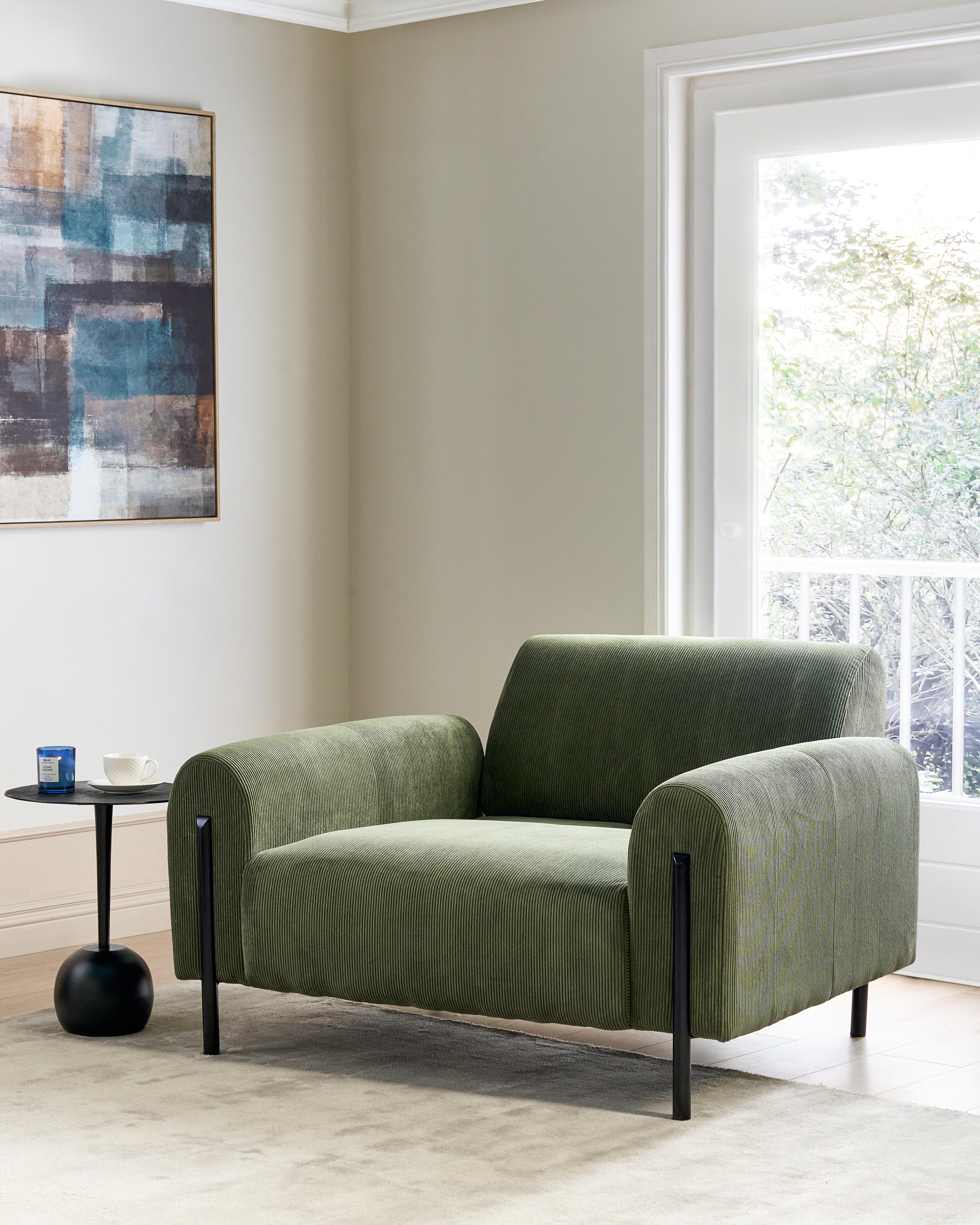 Fauteuil ASKIM Corduroy Olijfgroen