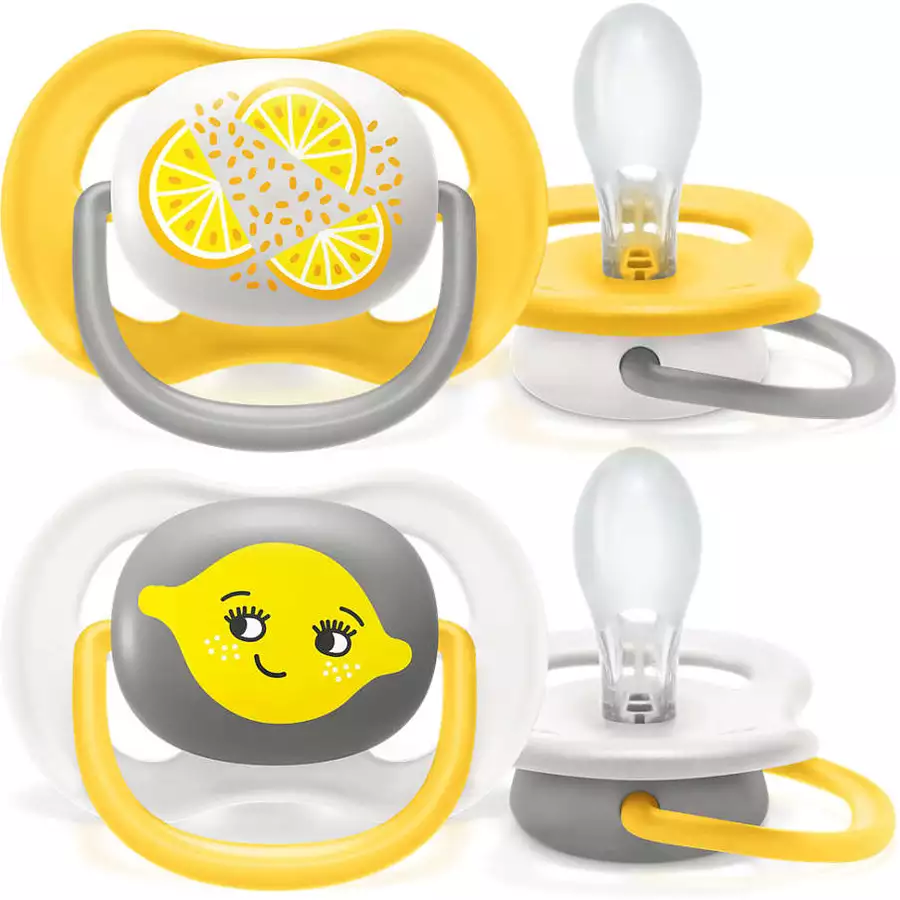 Philips Avent Schnuller ultra air SCF08018 6-18m in gelb, 4 Stück