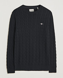 GANT Cotton Cable Crew Neck Pullover Khaki Melange