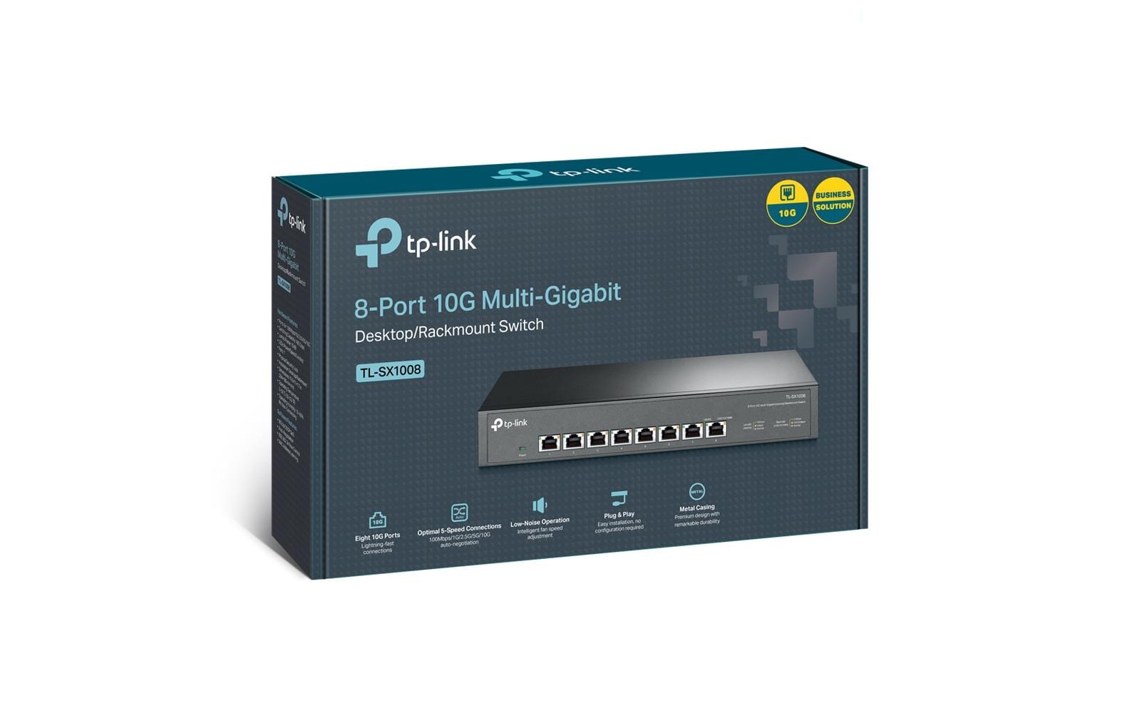 Switch Omada Unmanaged Switch 8 x 10G Ports TL-SX1008 8 Port<br>8-Port 10G Desktop/Rackmount Switch