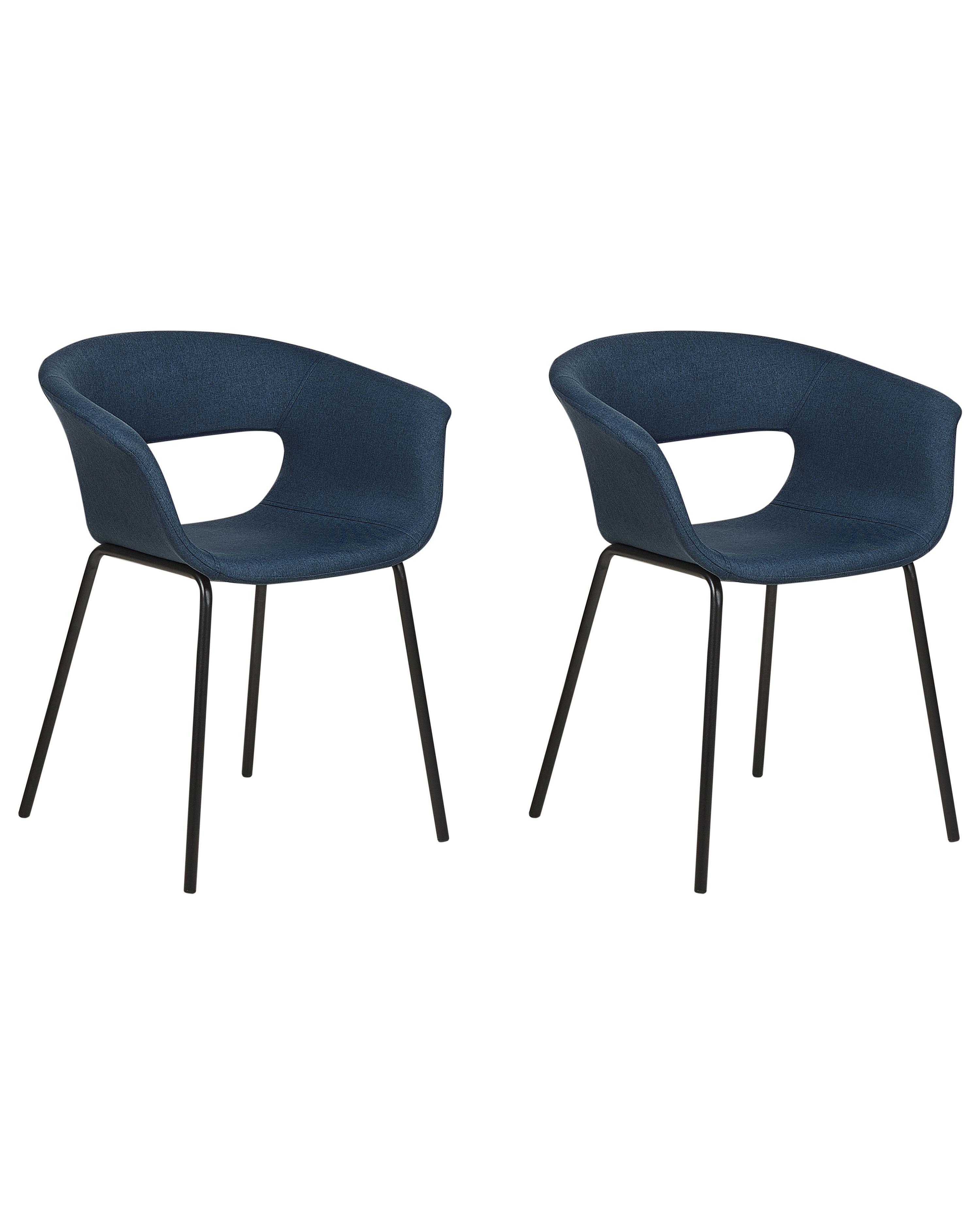 Set van 2 eetkamerstoelen ELMA Donkerblauw