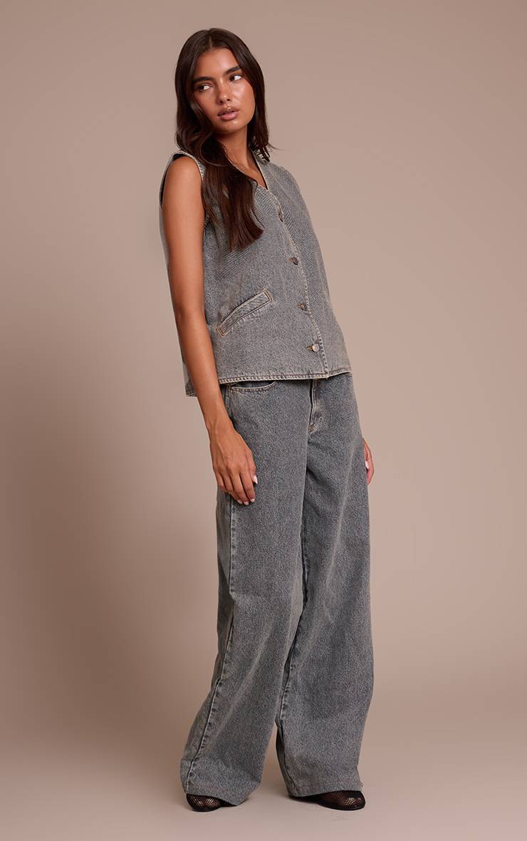 Délavage Vintage Gilet En Jean Sans Manches Vintage À Boutons