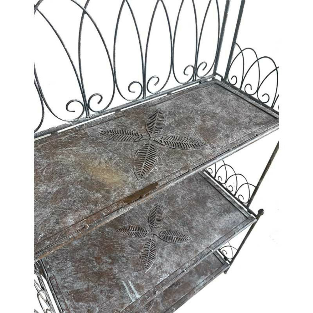 Etagère en fer gris arabesque 67x33x114cm