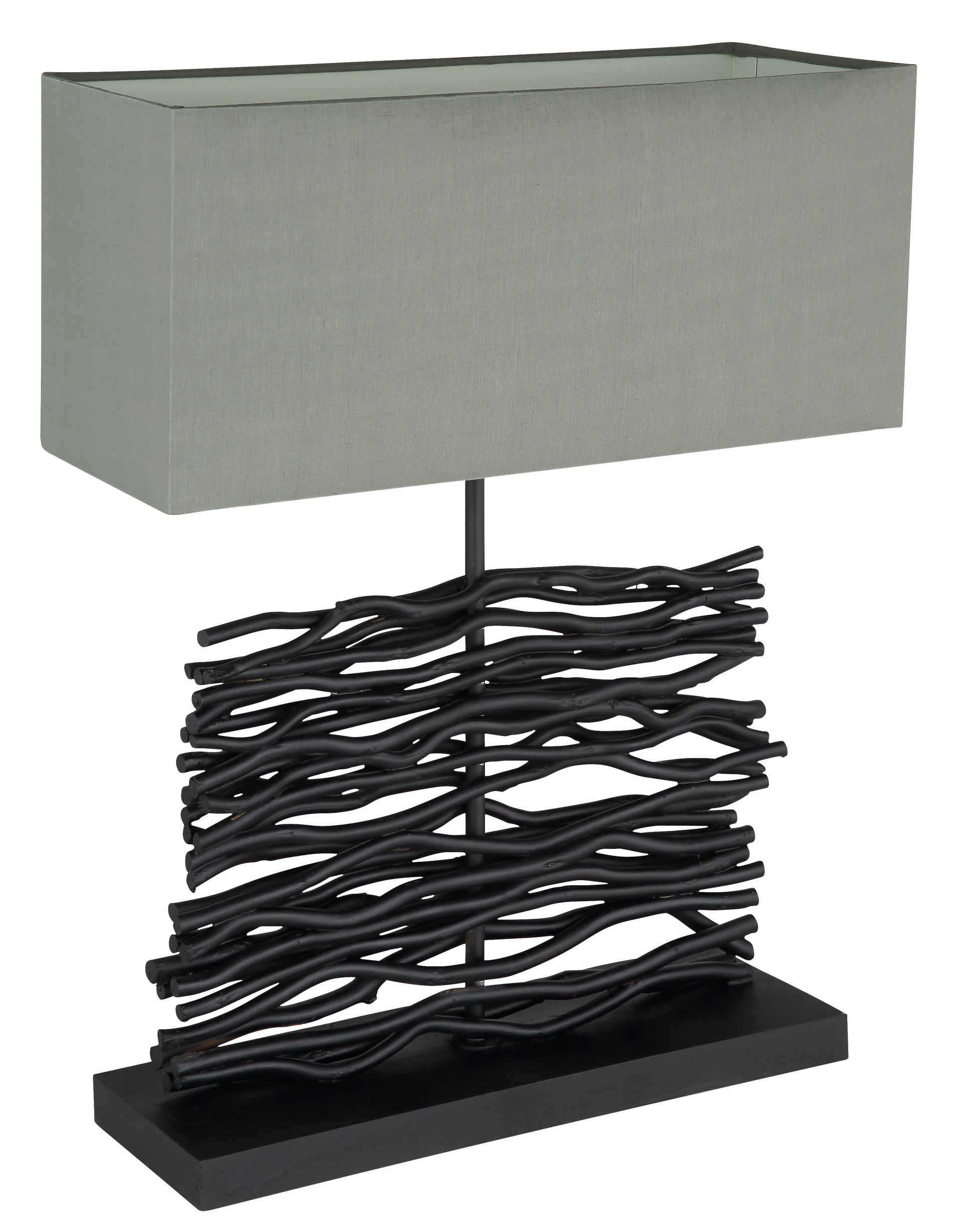 GLOBO Retrofit Tischlampe Jamie Schwarz /Grau 40x15cm H50cm