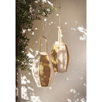Lantaarn jute beige - h45xd32 cm