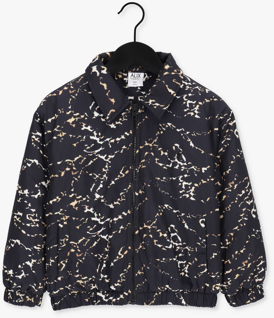 ALIX MINI zwarte alix mini jack teens woven animal lines nylon coat