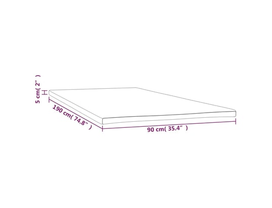 VIDAXL - Sur matelas Sur-matelas 90x190x5 cm