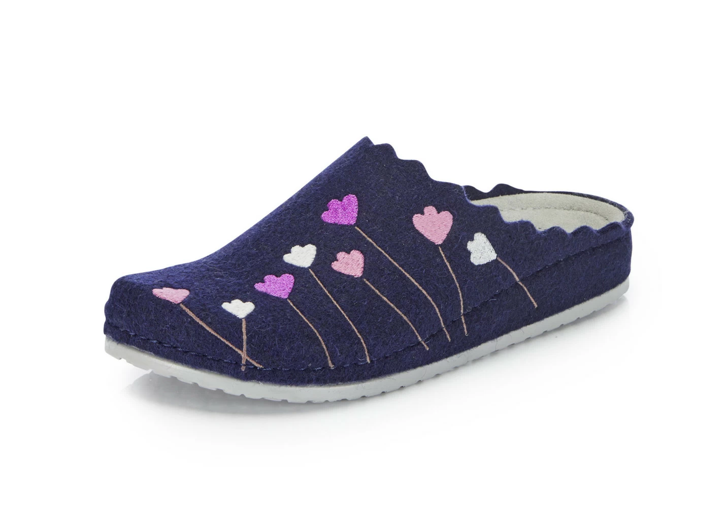 Mubb Pantoffel mit putziger Blumen-Stickerei