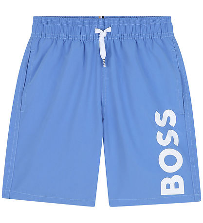 BOSS Badeshorts - Blau m. Weiß