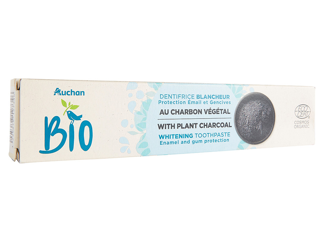PASTA DENTÍFRICA AUCHAN BIO CARVÃO VEGETAL 75ML