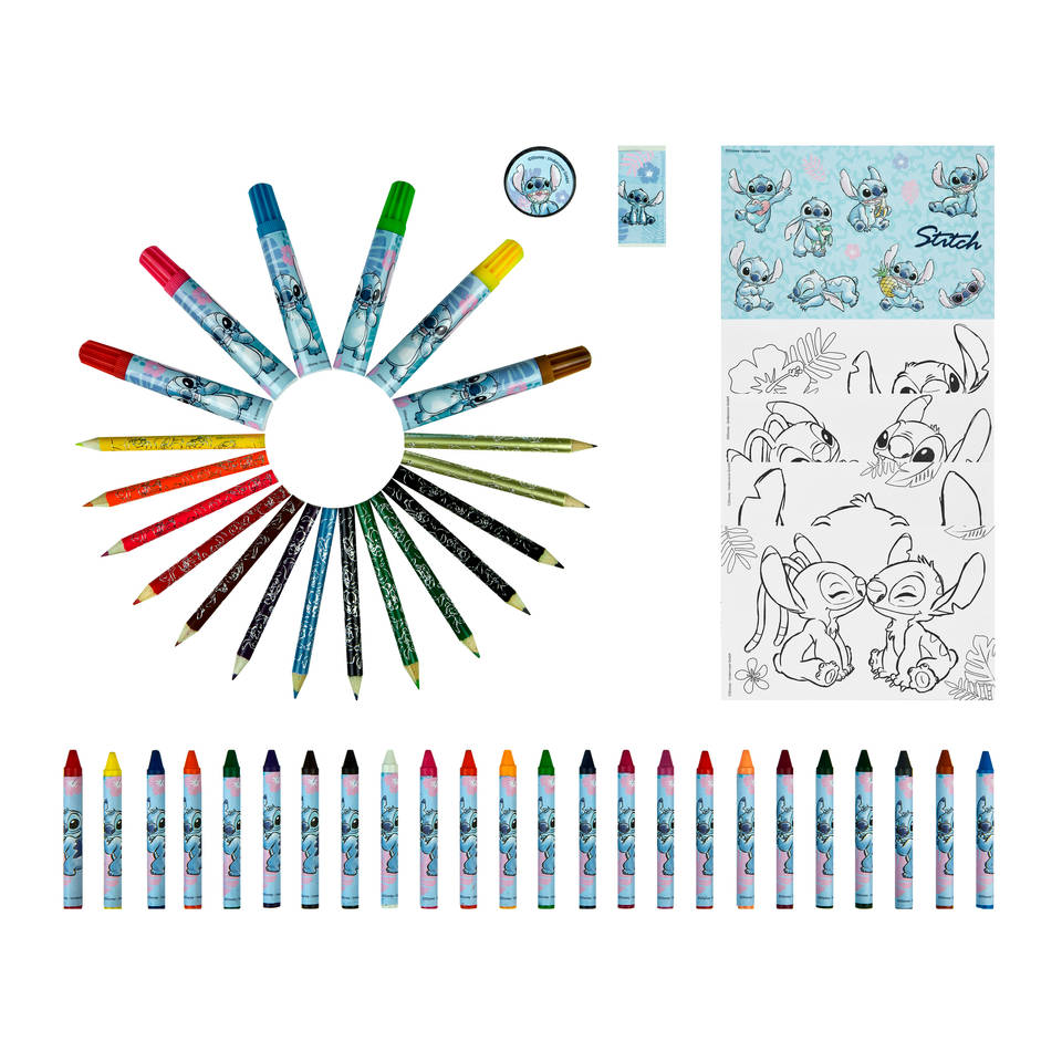 Stitch kleurkoffer 51-delig