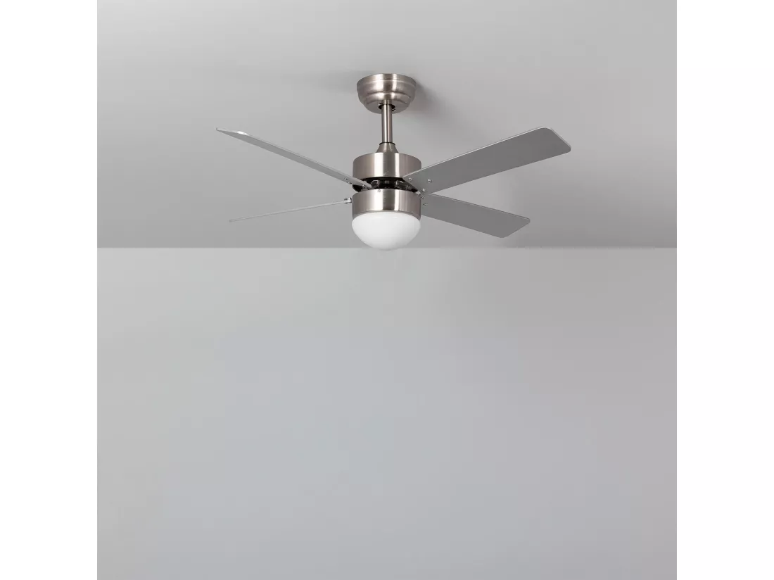 Ventilateur de Plafond Silencieux Cygnus Niquel 107cm Moteur DC WiFi Argent