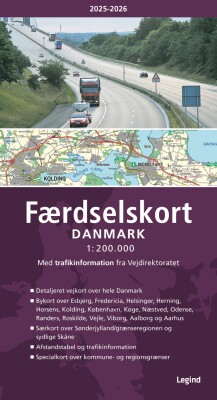 Færdselskort Danmark 2025-2026 - Bog