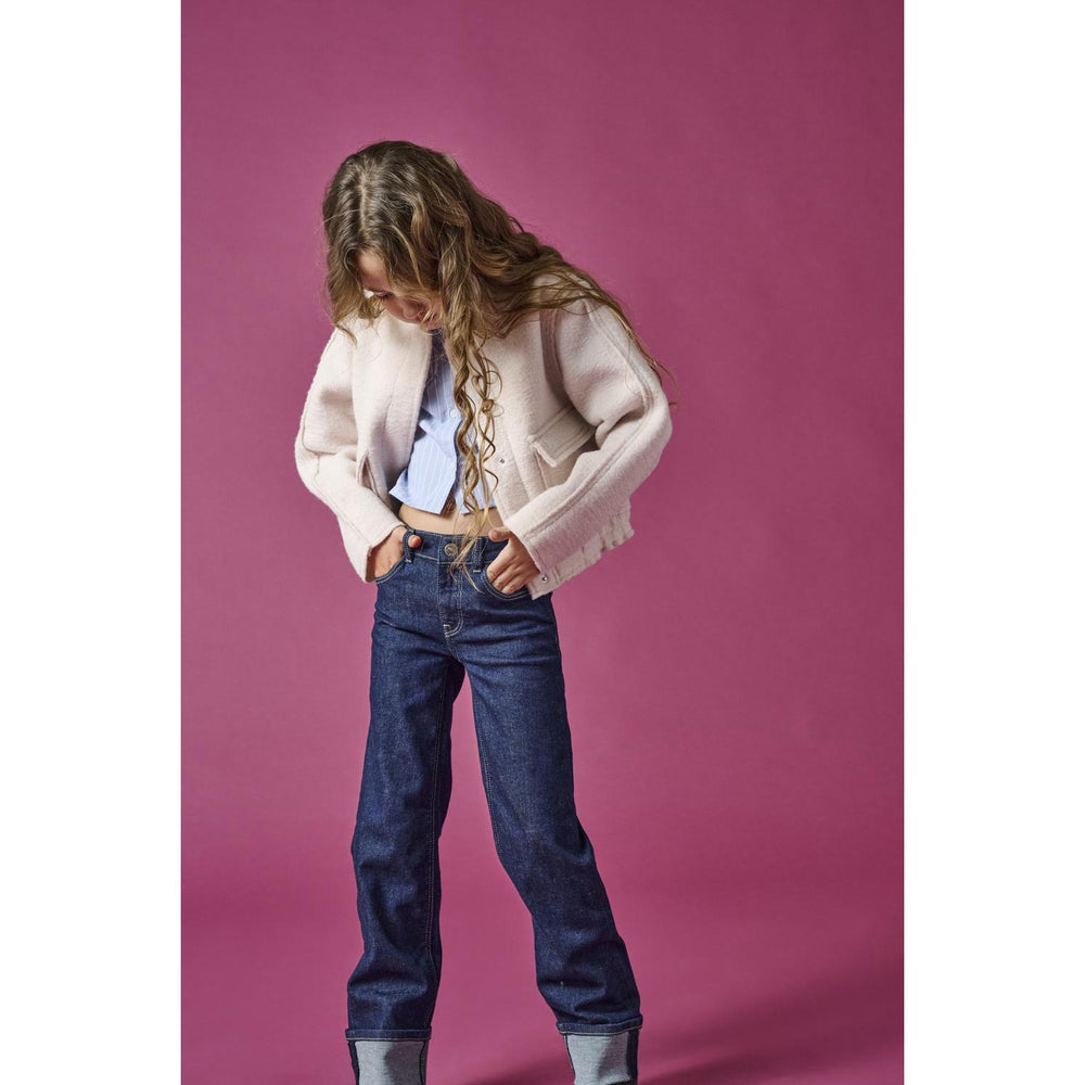 Køb kids ONLY Dark Blue Denim Mercer Wide Fold-Up Denim Jeans