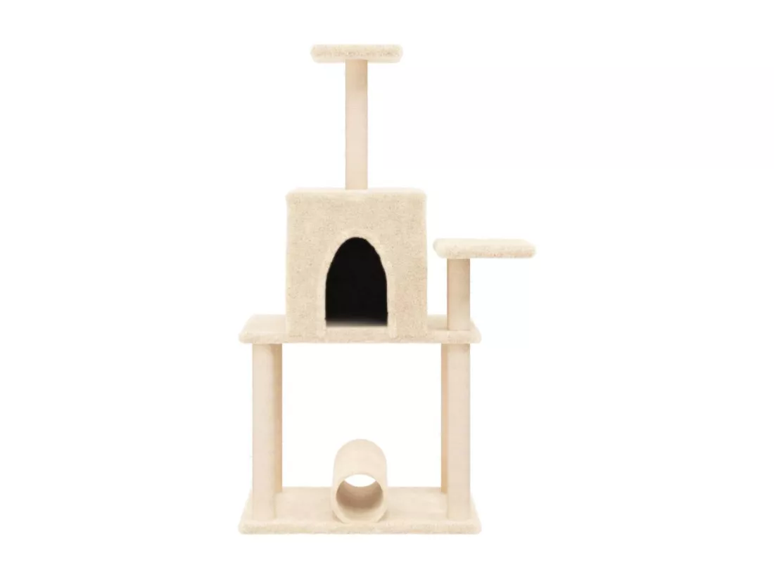 Arbre à chat avec griffoirs en sisal crème 122 cm