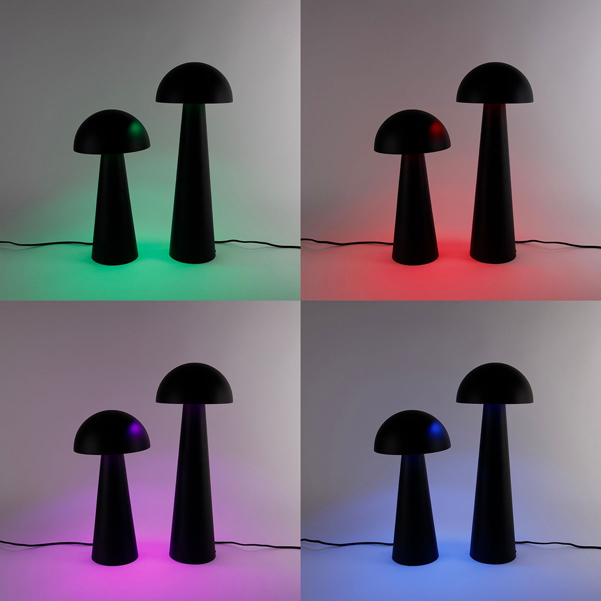 Set van 2 smart buiten vloerlampen zwart 50cm en 65cm incl. Wifi A60 - Mushroom
