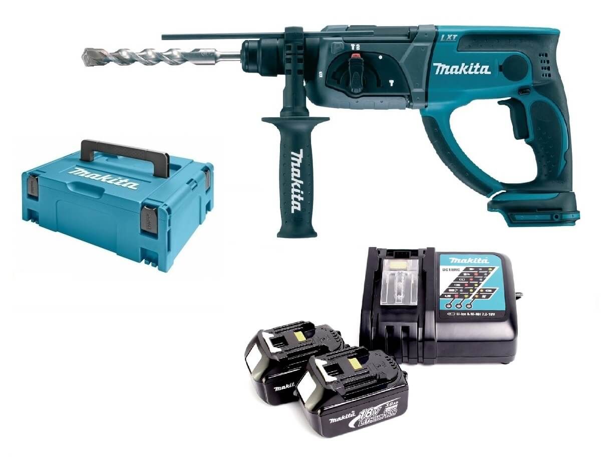 Makita DHR202RFJ 18V Li-ion accu SDS-plus combihamer set (2x 3.0Ah) in Mbox