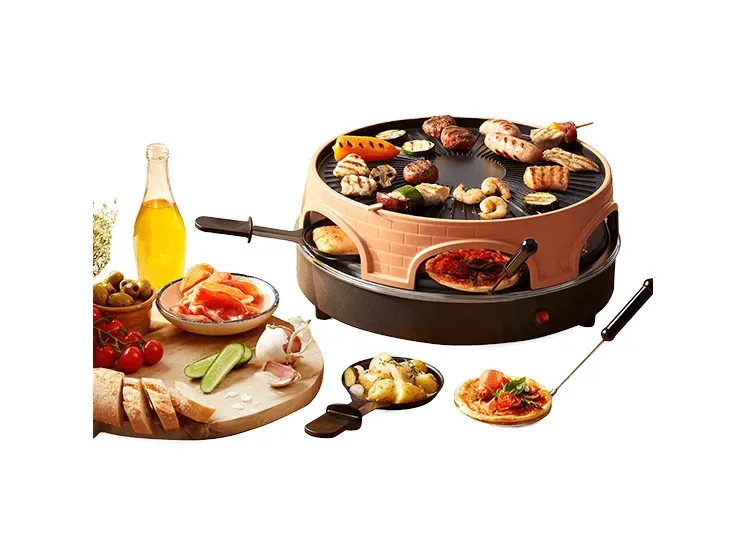 Emerio PO-113255.4 - Pizzaovn/grill/raclette - 1.8 kW - terracotta orange