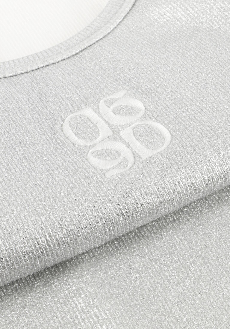 zilveren dante6 top zora metallic logo tanktop