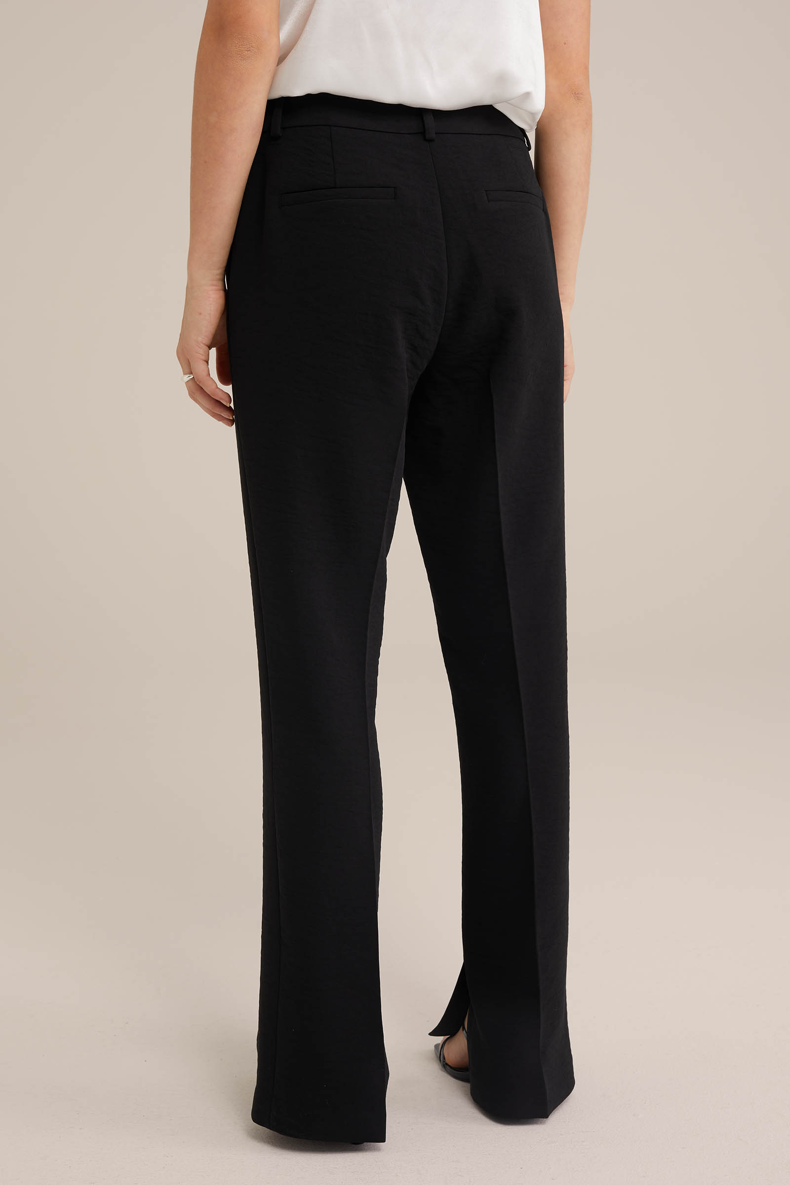 straight fit pantalon WE Fashion Zwart