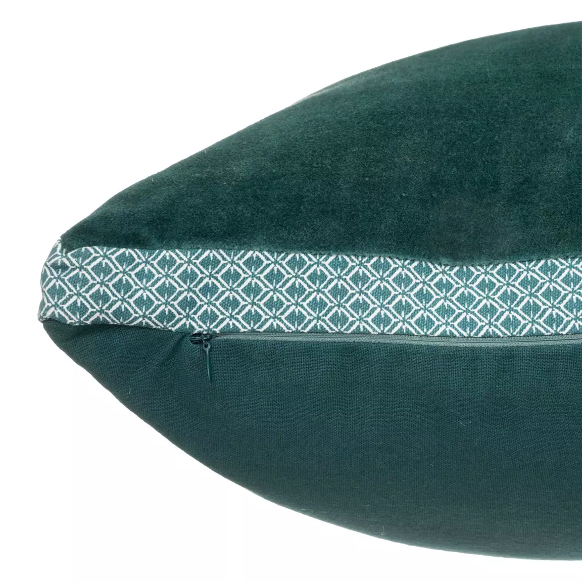 Coussin carré velours (55 cm) Otto Bleu canard